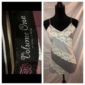 Gray and white tank/cami, Sz XL